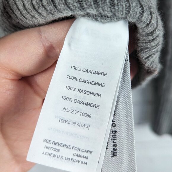 NEW J. Crew Gray Cashmere Cardigan Sweater - Large - Picture 6 of 6